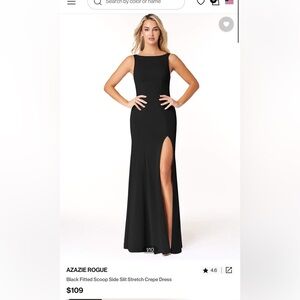 Azazie black bridesmaid dress